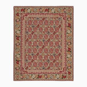 Hooked Teppich mit Blumenmuster in Rot und Beige