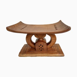 20th Century African Ashanti-Asante Teak Wooden Stool, 1970s