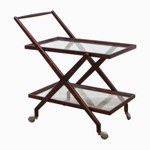 Vintage Walnut Bar Cart, 1950s