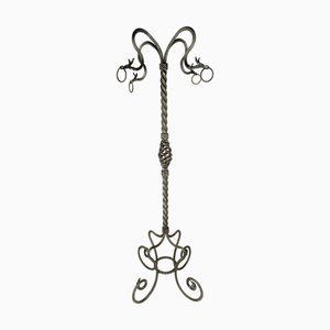 Hand-Crafted Wrought Iron Pedestal attributed to Alessandro Mazzucotelli, 1890s