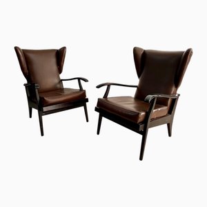 Italian Reclining Armchairs, 1950s, Set of 2