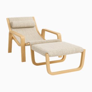 The Faithful Deck Chair with Ottoman by Alexandre Ligios, Set of 2