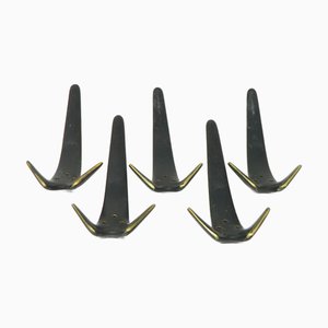 Model 4056 Coat Hooks by Carl Auböck for Werkstätte Carl Auböck, 1950s, Set of 5