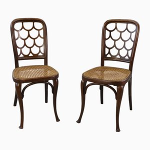 Sedie Art Nouveau in legno curvato attribuite a Koloman Moser per Jacob e Josef Kohn, anni 1890-1910, set di 2