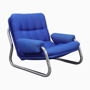 Tubular Chrome Frame Lounge Chair, 1970s