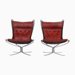 Chaises Falcon en Acier Plaqué Chrome par Sigurd Ressell pour Vatne Møbler, 1970s, Set de 2