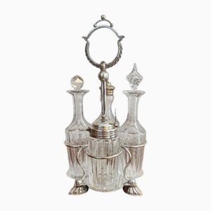 Antique Edwardian Silver-Plated Cruet Set, 1900s, Set of 5