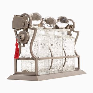 Edwardian Tantalus Drinks Decanter Set, Early 20th Century, Set of 4