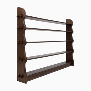 Brutalist Mahogany Shelf, 1970s