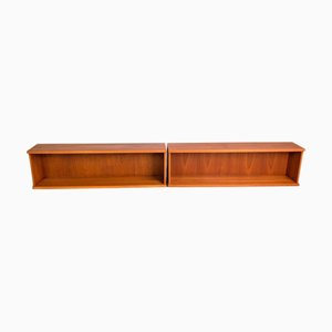 Consoles Murales Mid-Century en Teck par PB Lutherson, Set de 2