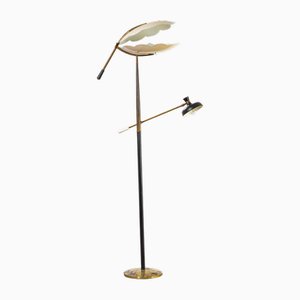 Lampada da terra con diffusori attribuita ad Angelo Lelii per Arredoluce, anni '60