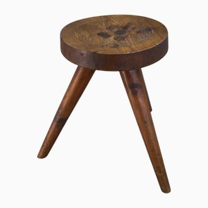 Gouge-Carved Stool, 1960s