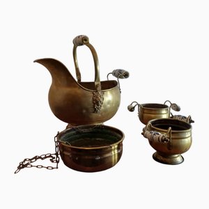 Brass Planters, 1950s-1960s, Set of 4