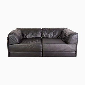 DS76 / DS78 Sofa in Black Faux Leather from de Sede, 1980s