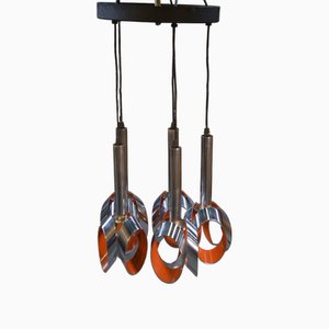 Lampada a sospensione Cascade in metallo cromato di Massive Lighting, anni '60