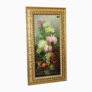 C. Moll, Fruits and Dahlias, Late 19th Century, Oil on Canvas, Framed