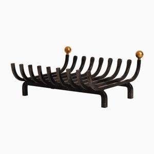 Mid-Century Modern Cast Iron Log Holder for Fireplace, 1960s