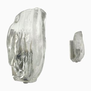 Lámparas de pared de cristal de hielo de JT Kalmar para Kalmar Franken KG, años 70. Juego de 2