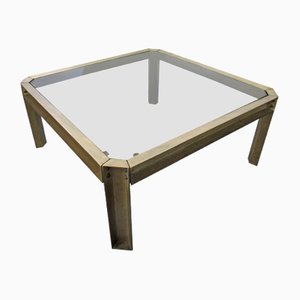 Cast Brass Embassy Coffee Table by Peter Ghyczy, 1970s