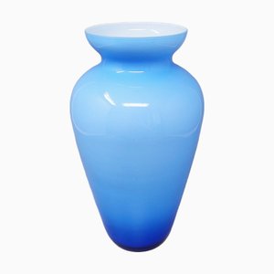 Blue Murano Glass Jackated Vase, Italy, 1960s