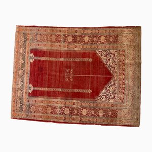 Antique Heriz Prayer Silk Rug