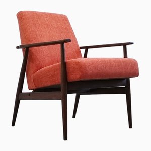 Mid-Century Armlehnstuhl in Orange von Henryk Lis, 1967