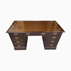 Vintage Schreibtisch aus Mahagoni mit Lederplatte von Sligh