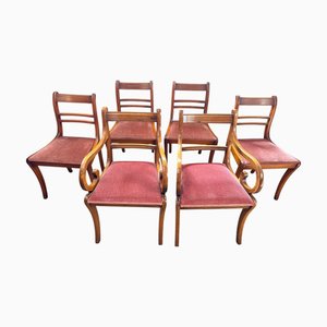 Regency Style Wooden Dining Chairs, Set of 6