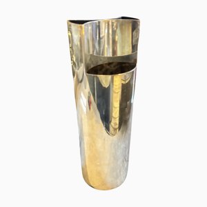 Vase Minimaliste en Plaqué Argent dans le style de Sabattini, Italie, 1970s