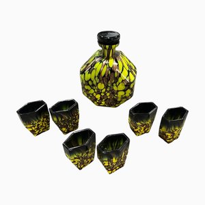Art Deco Rosolio Set aus Aventurin Murano Glas, 1940er, 7