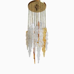 Vintage Bicolore Murano Glass Ceiling Lamp, 1970s
