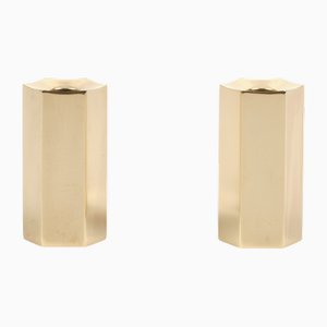 Mid-Century Modern Brass Candlesticks by Westerås Sweden, 1950s, Set of 2