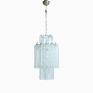 Vintage Chandelier with Murano Tubes attributed to Toni Zuccheri for Venini, 1970s