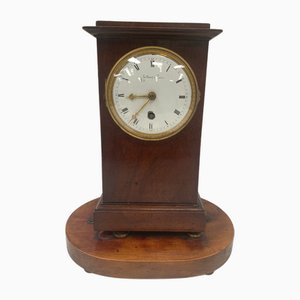 Mahogany Clock with Wire Movement, 19th Century