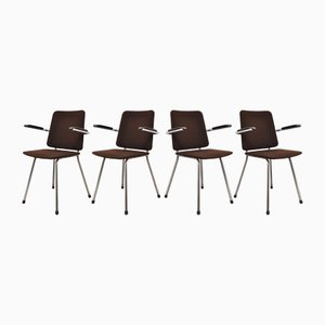 Sedie vintage con struttura tubolare e braccioli in bachelite, anni '70, set di 4