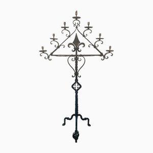 Hammered Iron Candlestick, 20th Century