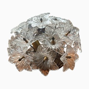 Appliques Murales ou Plafonnier Mid-Century en Verre de Murano et Laiton attribués à Venini pour Maestri di Murano, Italie, 1960s, Set de 2