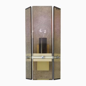 Applique in vetro acrilico fumé di Guzzini, Italia, anni '70