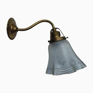 Art Nouveau Brass Wall Lamp, 1890s