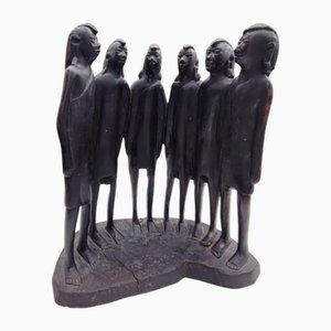 Scultura dell'albero genealogico Makonde People, anni '70