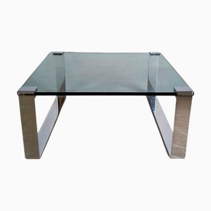Modern Glass and Chrome Coffee Table from Draenert
