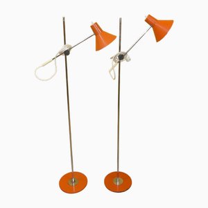 Orange Floor Lamps by Richard Essig, 1970s, Set of 2