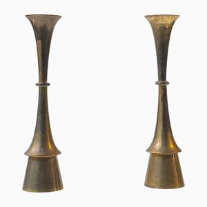Vintage Danish Candleholders in Brass by Jens Harald Quistgaard, 1960s, Set of 2