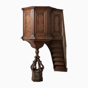 Antique Baroque Oak Pulpit, Belgium, 1719