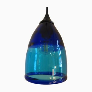 Kleine Murano Glas Hängelampe in Blau & Türkis, 1990er