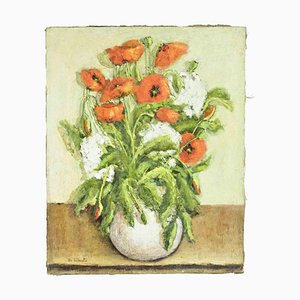 Unknown, Vase of Flowers, Oil Paint, 1990s