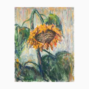 Pino Romanò, Sonnenblume, Ölgemälde, 1990er