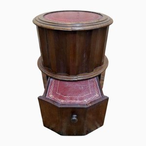 English Library Stepladder in Red Leather