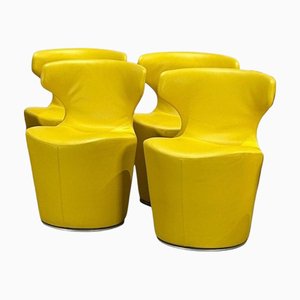 Sedie Butterfly gialle attribuite a Naoto Fukasawa per B&B Italia / C&B Italia, set di 4