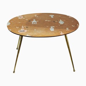 Mid-Century Oval Cocktail Coffee Table attributed to Ilse Möbel Germany, 1950s